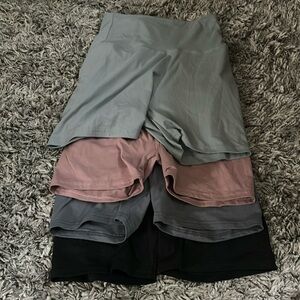 4 pack biker shorts, small/medium